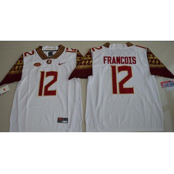 Men's Florida State Seminoles #12 Deondre Francois White Stitched College Football 2016 Nike NCAA Jersey