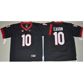 Men's Georgia Bulldogs #10 Jacob Eason Black Stitched NCAA Nike Limited College Football Jersey