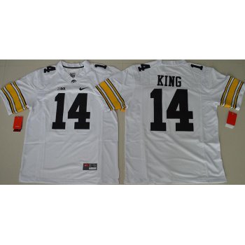 Men's Iowa Hawkeyes #14 Desmond King White Limited Stitched College Football Nike NCAA Jersey