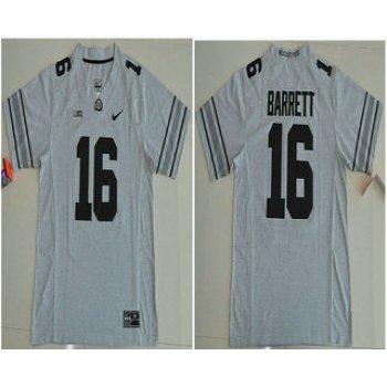 Men's Ohio State Buckeyes #16 J.T. Barrett Gridiron Gray Stitched College Football Nike NCAA Jersey