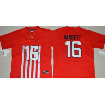 Men's Ohio State Buckeyes #16 J.T. Barrett Red Elite Stitched College Football 2016 Nike NCAA Jersey