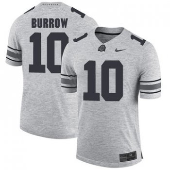 Ohio State Buckeyes 10 Joe Burrow Gray College Football Jersey