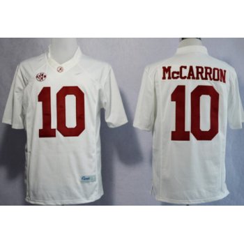 Alabama Crimson Tide #10 A.J. McCarron 2014 White Limited Jersey