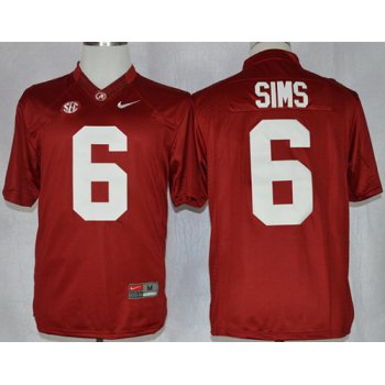 Alabama Crimson Tide #6 Blake Sims 2014 Red Jersey