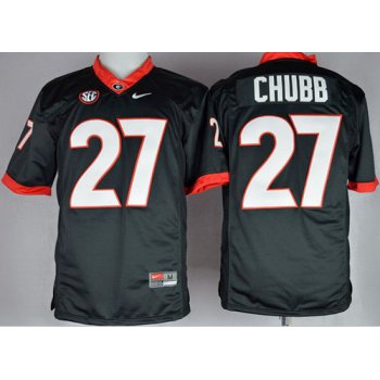 Georgia Bulldogs #27 Nick Chubb 2014 Black Limited Jersey