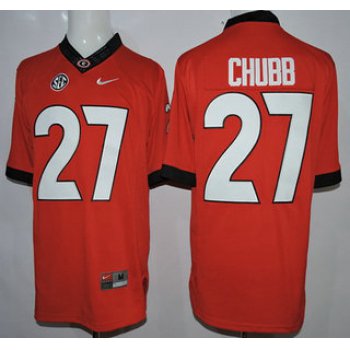 Georgia Bulldogs #27 Nick Chubb Red 2015 College Football Nike Limited Jersey