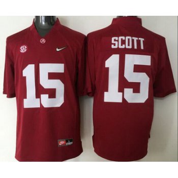 Men's Alabama Crimson Tide #15 JK Scott Red 2016 Playoff Diamond Quest College Football Nike Limited Jersey