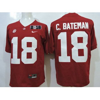 Men's Alabama Crimson Tide #18 Cooper Bateman Red 2016 BCS College Football Nike Limited Jersey