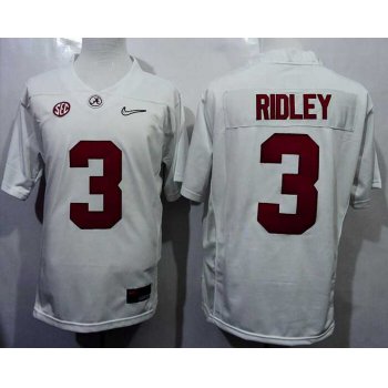 Men's Alabama Crimson Tide #3 Calvin Ridley White 2016 Playoff Diamond Quest College Football Nike Limited Jersey