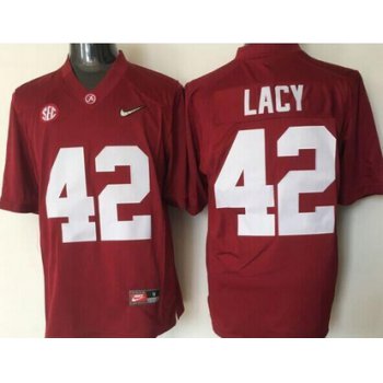 Men's Alabama Crimson Tide #42 Eddie Lacy Red 2016 Playoff Diamond Quest College Football Nike Limited Jersey