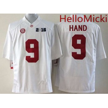 Men's Alabama Crimson Tide #9 Da'Shawn Hand White 2016 BCS College Football Nike Limited Jersey