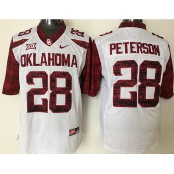 Men's Oklahoma Sooners #28 Adrian Peterson White 2016 College Football Nike Jersey