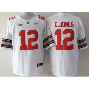 Ohio State Buckeyes #12 Cardale Jones 2015 Playoff Rose Bowl Special Event Diamond Quest White Jersey