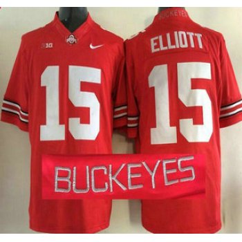 Ohio State Buckeyes #15 Ezekiel Elliott Red 2015 College Football Nike Limited Jersey