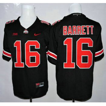 Ohio State Buckeyes #16 J.T. Barrett Black With Red College Football Nike Limited Jersey