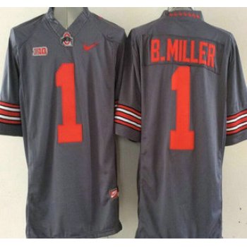 Ohio State Buckeyes #1 Baxton Miller Gray 2015 College Football Nike Limited Jersey