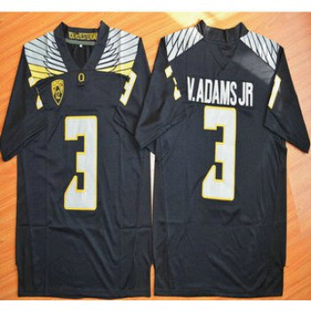 Oregon Duck #3 Vernon Adams Jr Black College Football Nike Limited Jersey