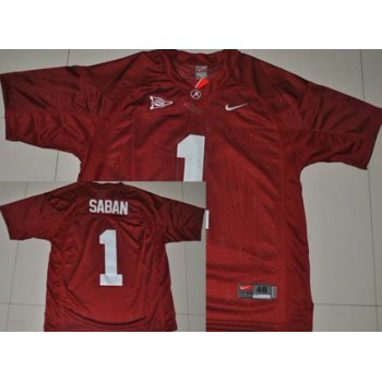 Alabama Crimson Tide #1 Nick Saban Red Jersey