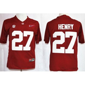 Alabama Crimson Tide #27 Derrick Henry 2015 Playoff Rose Bowl Special Event Diamond Quest Red Jersey