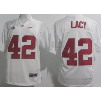 Alabama Crimson Tide #42 Eddie Lacy White Jersey