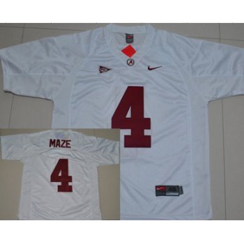 Alabama Crimson Tide #4 Marquis Maze White Jersey