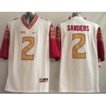 Florida State Seminoles #2 Deion Sanders 2014 White Limited Jersey