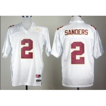 Florida State Seminoles #2 Deion Sanders White Jersey