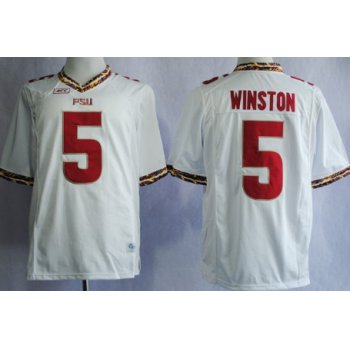 Florida State Seminoles #5 Jameis Winston 2013 White Jersey