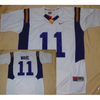 LSU Tigers #11 Spencer Ware White Fighting Jersey