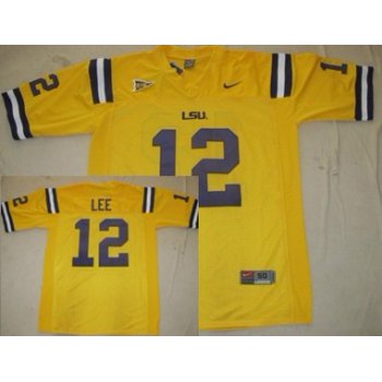 LSU Tigers #12 Jarrett Lee Yellow Jersey