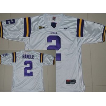 LSU Tigers #2 Rueben Randle White Jersey