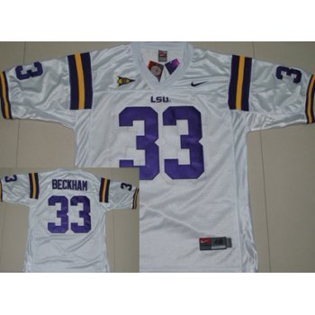 LSU Tigers #33 Odell Beckham White Jersey