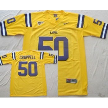 LSU Tigers #50 Joey Crappell Yellow Jersey