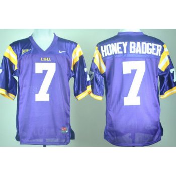 LSU Tigers #7 Honey Badger Purple Jersey