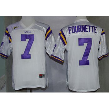 LSU Tigers #7 Leonard Fournette White Jersey