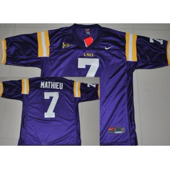 LSU Tigers #7 Tyrann Mathieu Purple Jersey