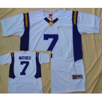 LSU Tigers #7 Tyrann Mathieu White Fighting Jersey