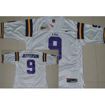 LSU Tigers #9 Jordan Jefferson White Jersey