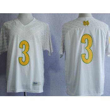 Notre Dame Fighting Irish #3 Joe Montana 2013 Shamrock Series White Jersey