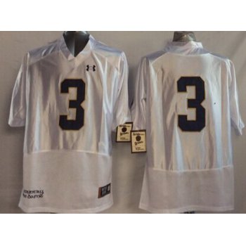 Notre Dame Fighting Irish #3 Joe Montana 2014 White Jersey