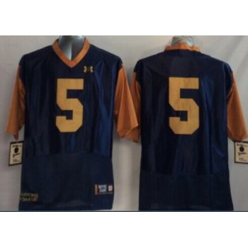 Notre Dame Fighting Irish #5 Everett Golson 2014 Blue With Yellow Jersey