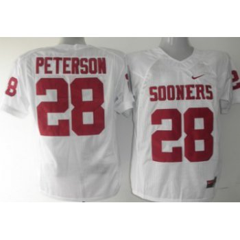 Oklahoma Sooners #28 Adrian Peterson White Jersey