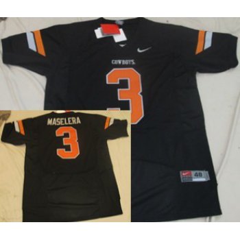 Oklahoma State Cowboys #3 Isaac Maselera Black Jersey