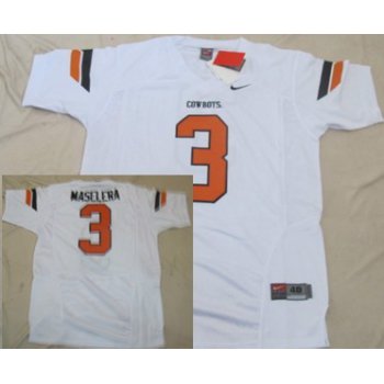 Oklahoma State Cowboys #3 Isaac Maselera White Jersey