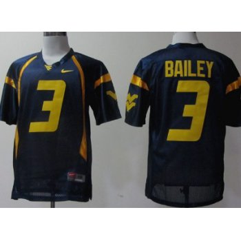 West Virginia Mountaineers #3 Stedman Bailey Navy Blue Jersey