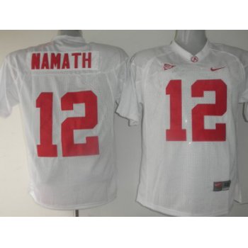 Alabama Crimson Tide #12 Namath White Jersey