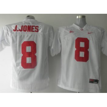 Alabama Crimson Tide #8 J.Jones White Jersey