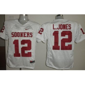 Oklahoma Sooners #12 Landy Jones White Jersey