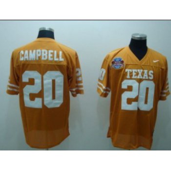 Texas Longhorns #20 Campbell Orange Jersey