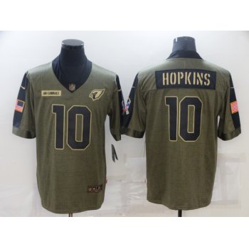 Men's Arizona Cardinals #10 DeAndre Hopkins Nike Olive 2021 Salute To Service Limited Player Jersey